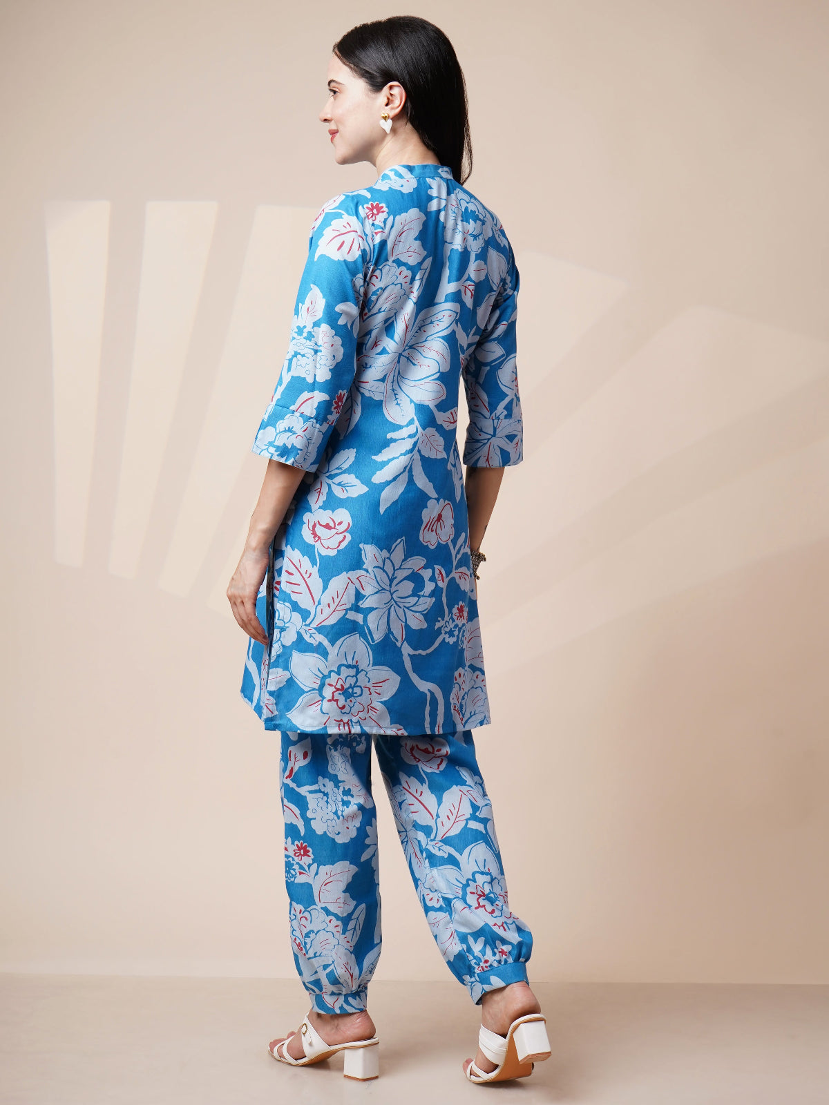 Avya Cotton Printed Co-ord Set Blue 1002