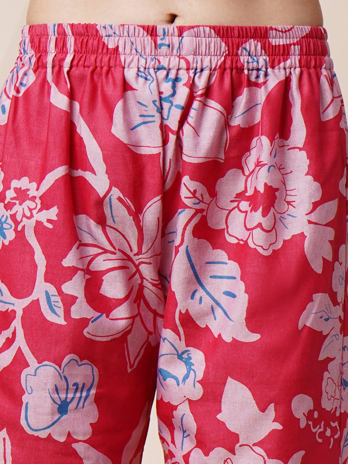 Avya Cotton Printed Co-ord Set Pink 1004