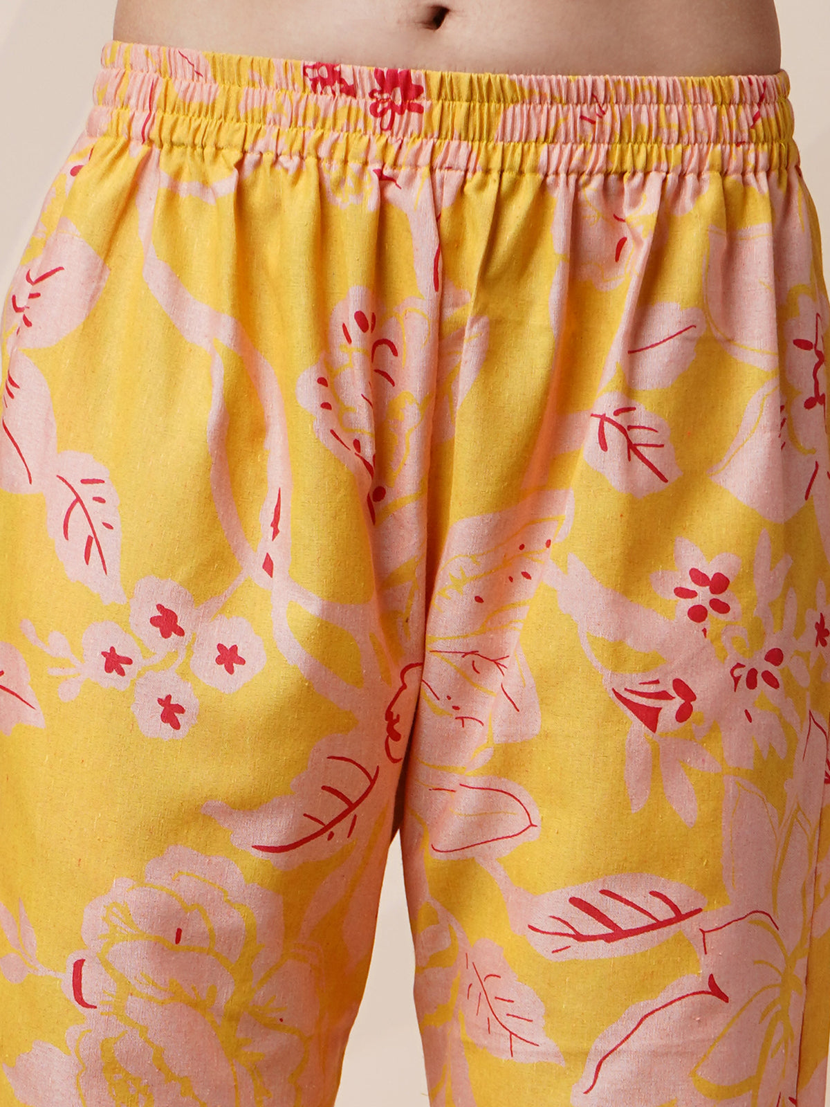 Avya Cotton Printed Co-ord Set Yellow 1001