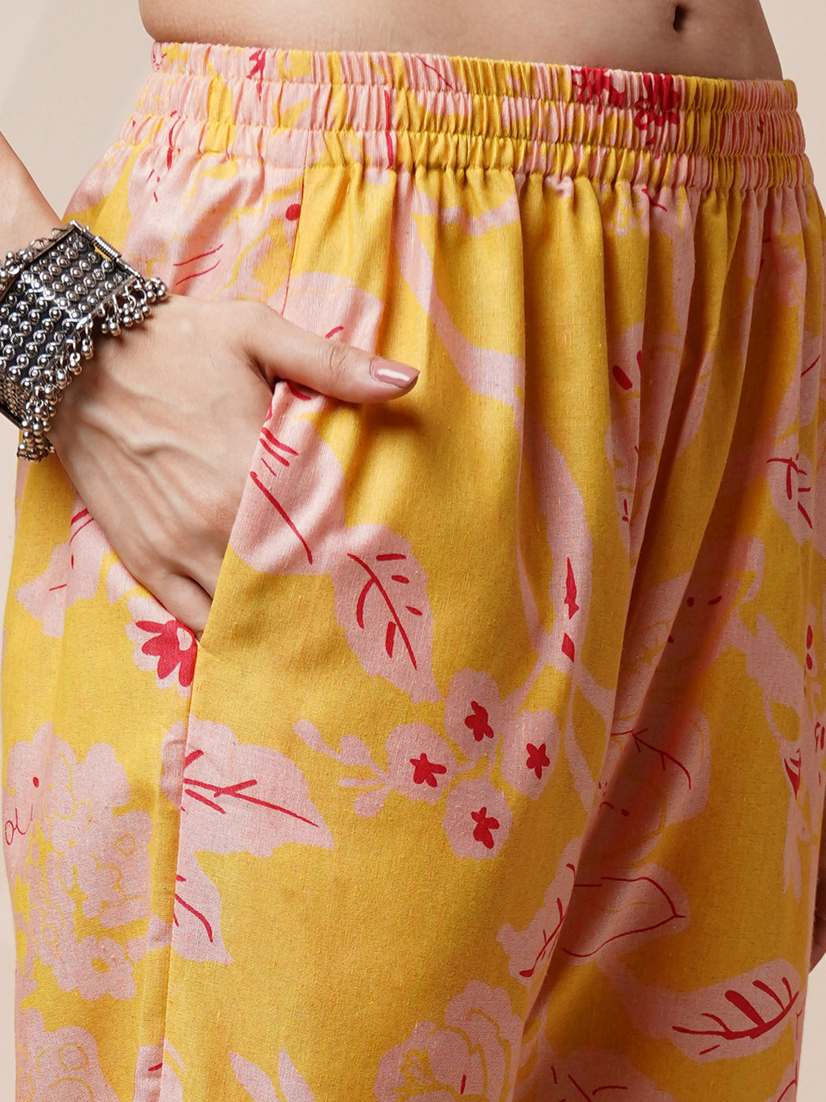 Avya Cotton Printed Co-ord Set Yellow 1001