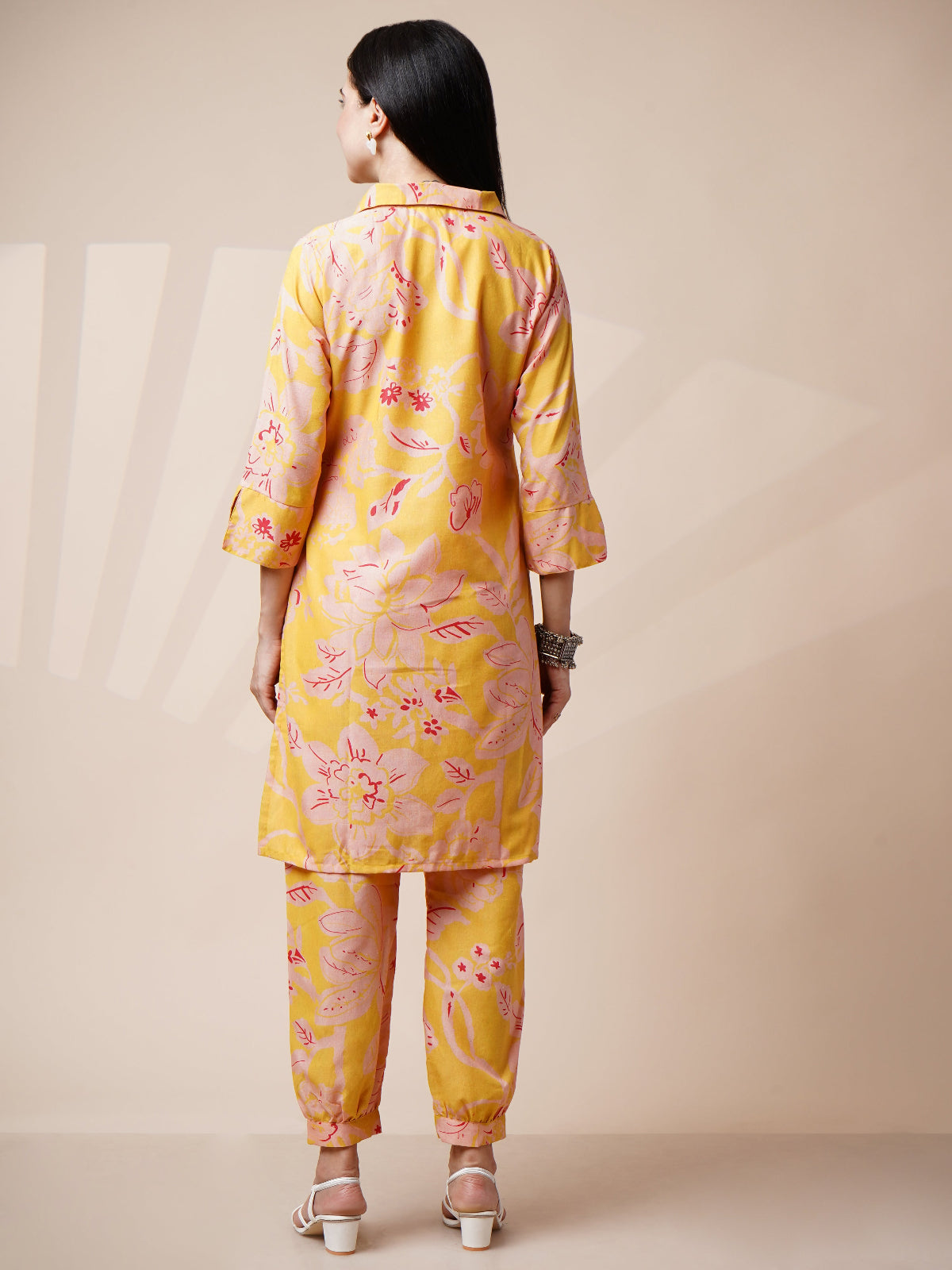 Avya Cotton Printed Co-ord Set Yellow 1001