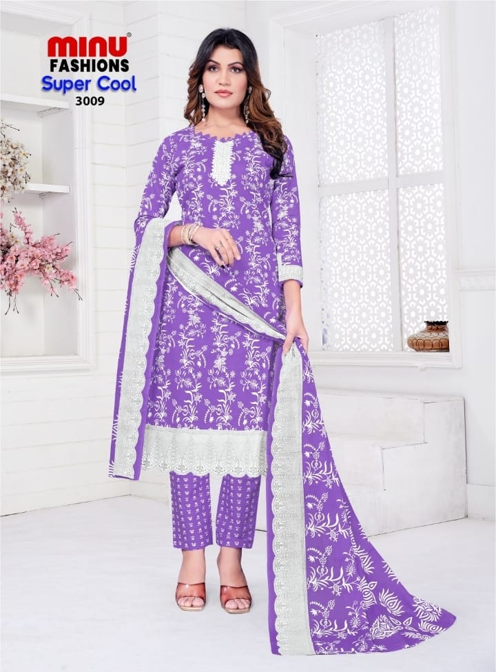 Pure Cotton Super Cool (3 Pcs) Stitched Suit