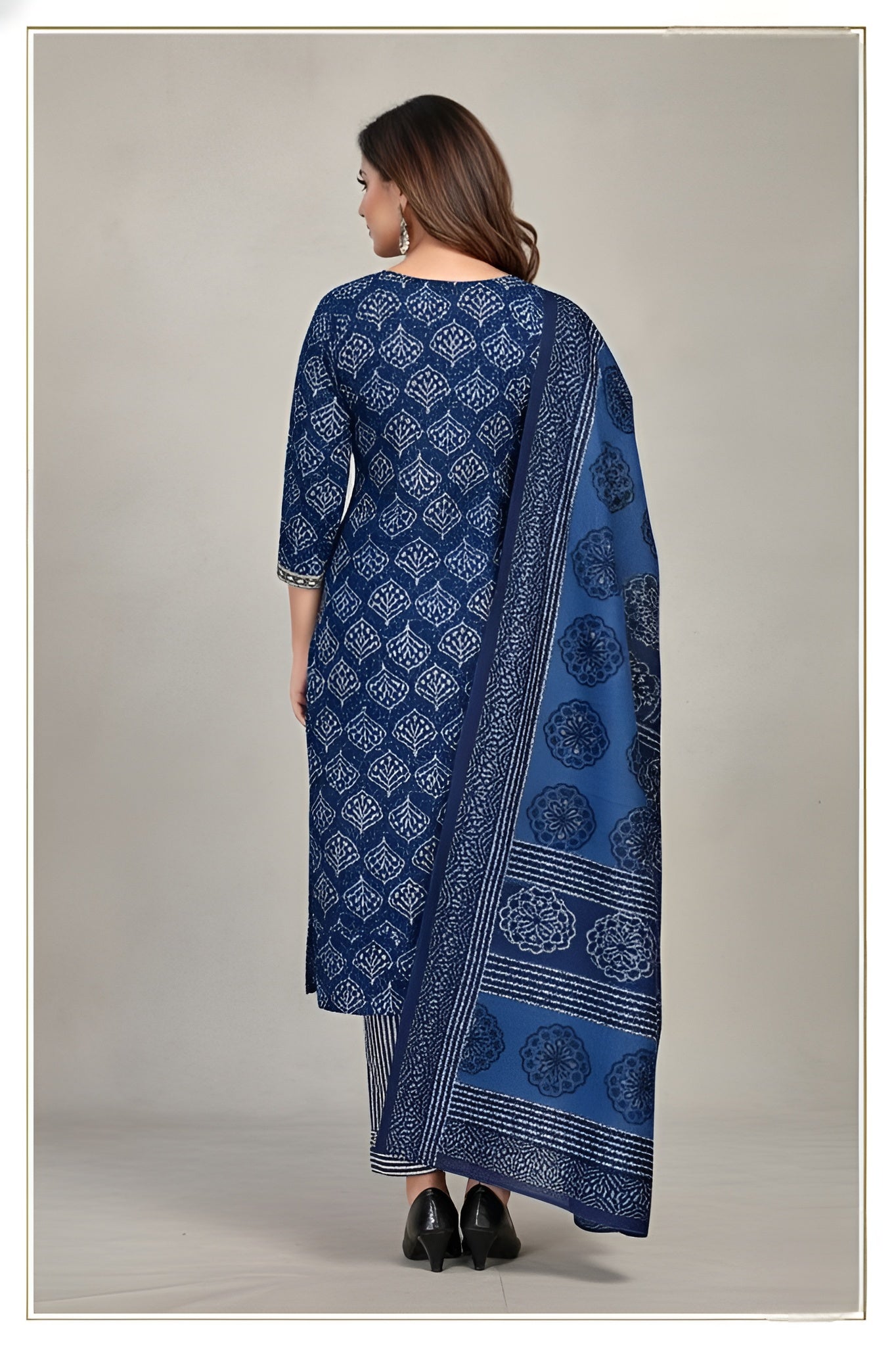 Indigo Star Cotton Printed Stitched Salwar Suit XL 1003