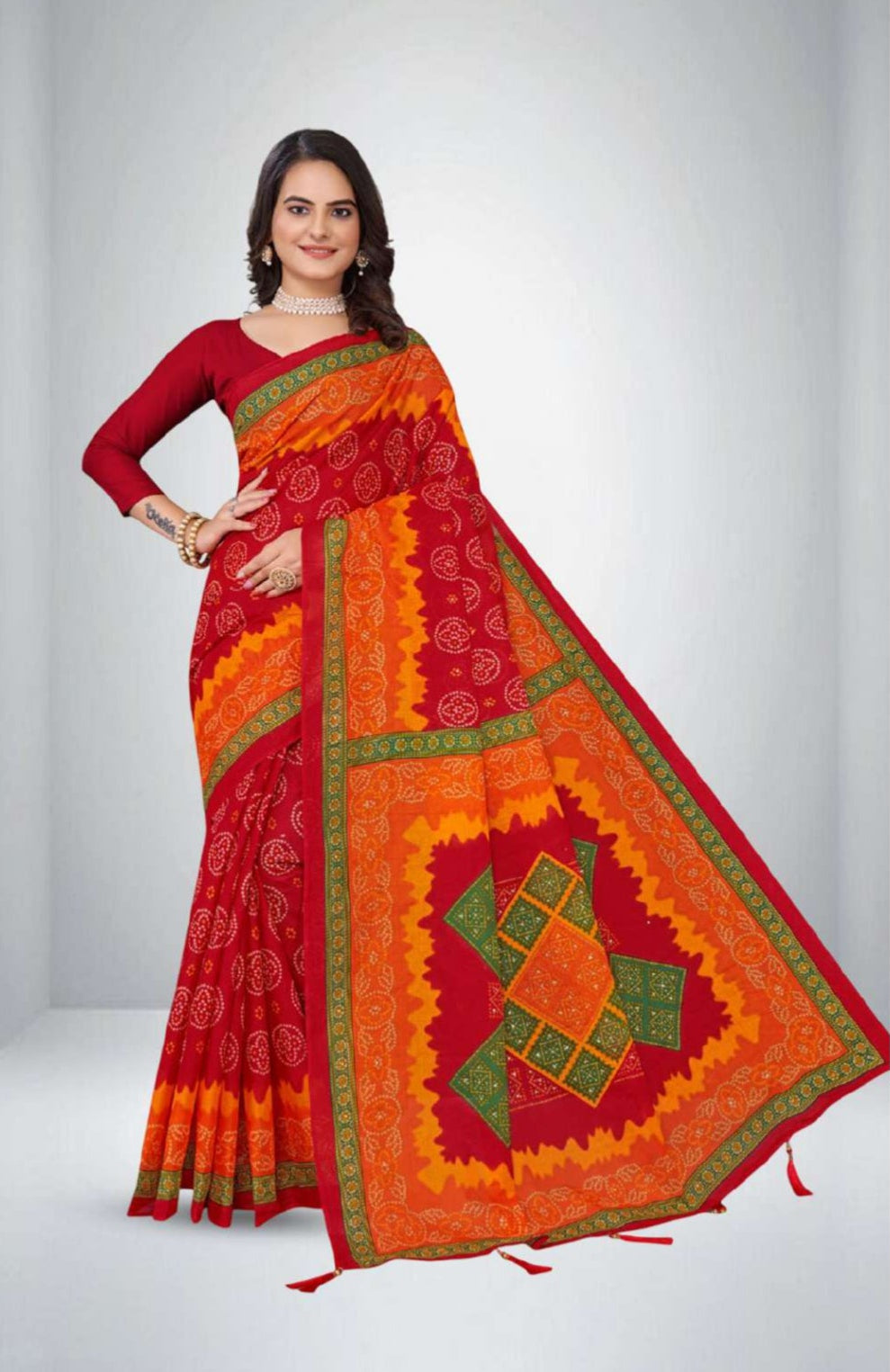 Janak Nandini Cotton Embroidery Saree