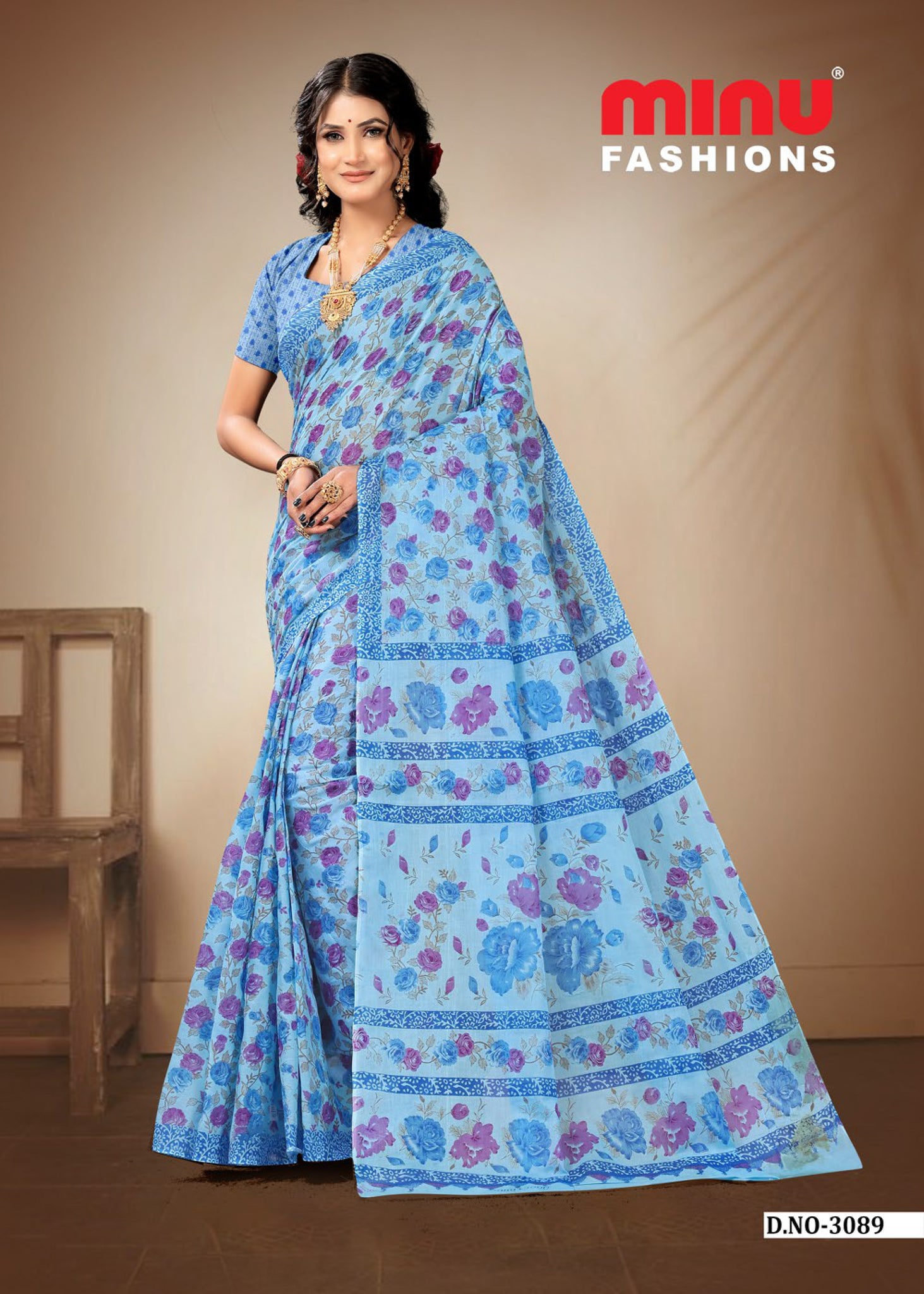 Jasmine Cotton Printed Saree 3089