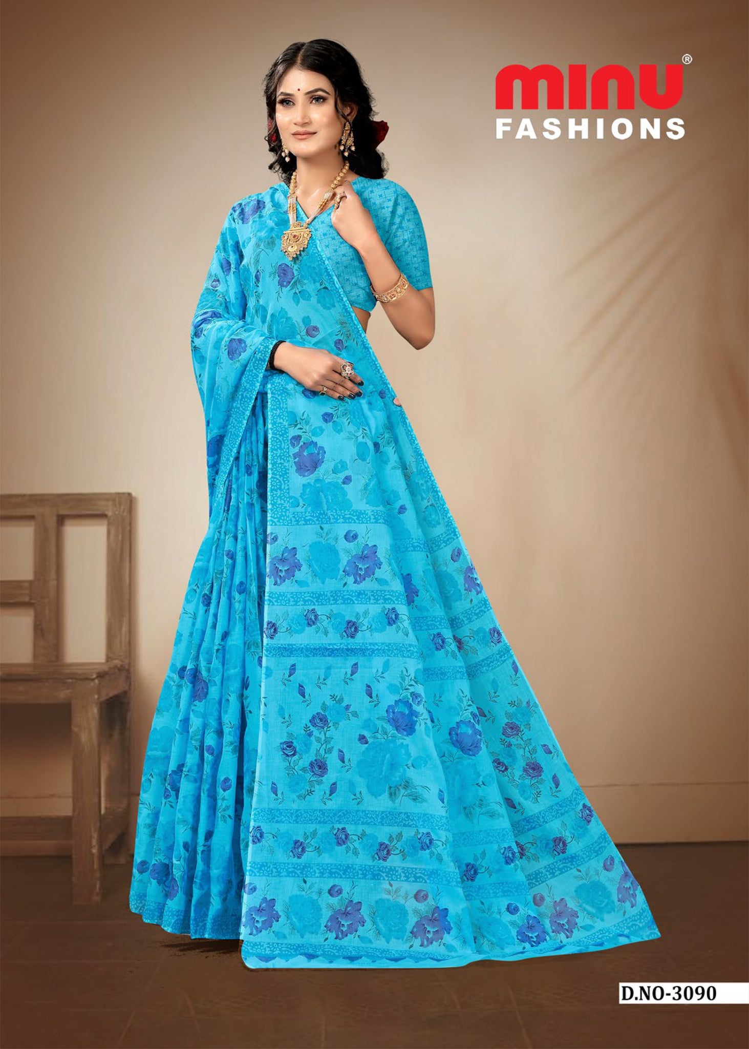 Jasmine Cotton Printed Saree 3090