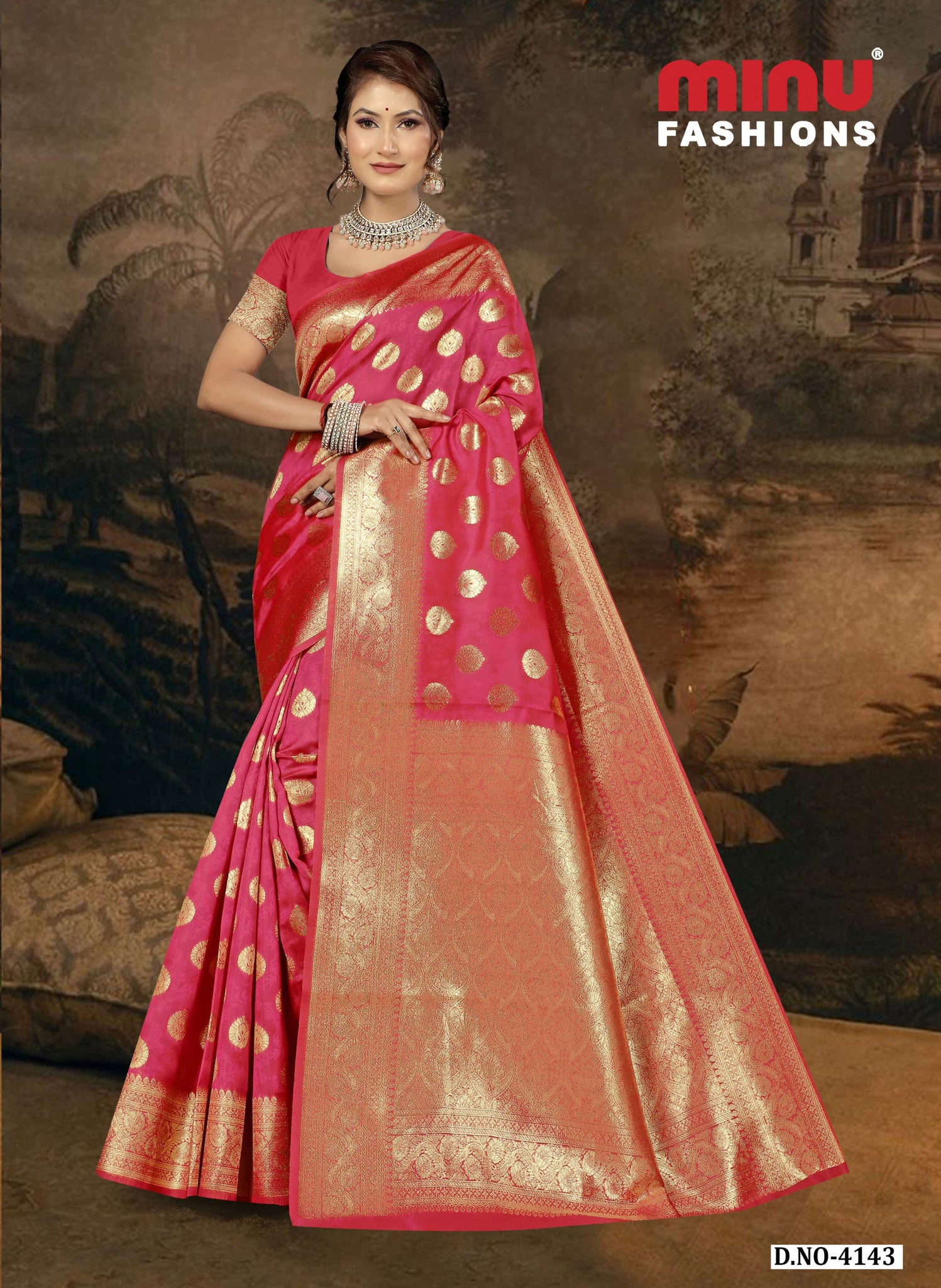 Jannat_1_Deep Pink_Premium_Cotton_Silk_Katan_Saree_with_BP