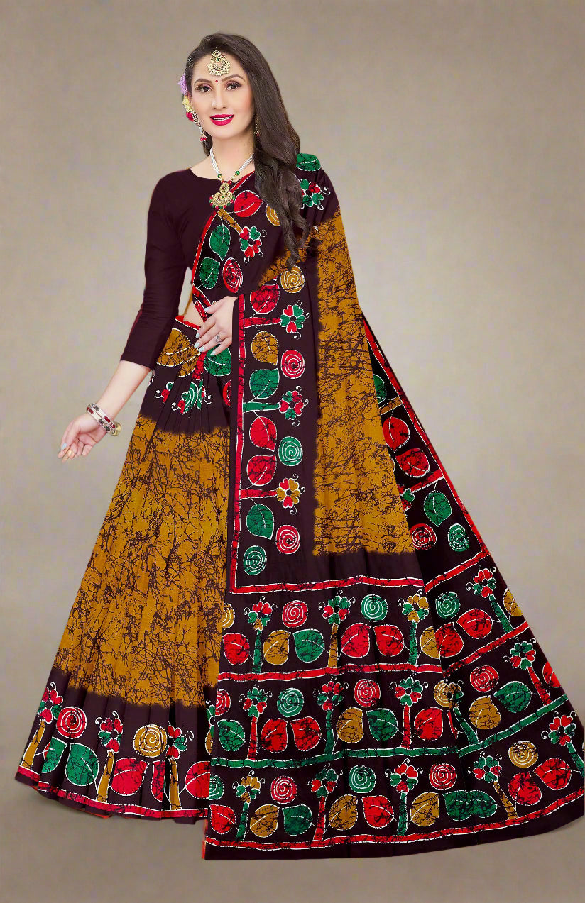 Combo Of Cotton Printed Sarees - Pack of 3