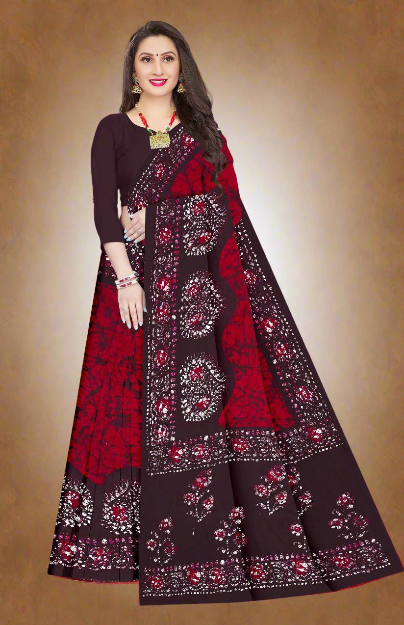 Combo Of Cotton Printed Sarees - Pack of 3