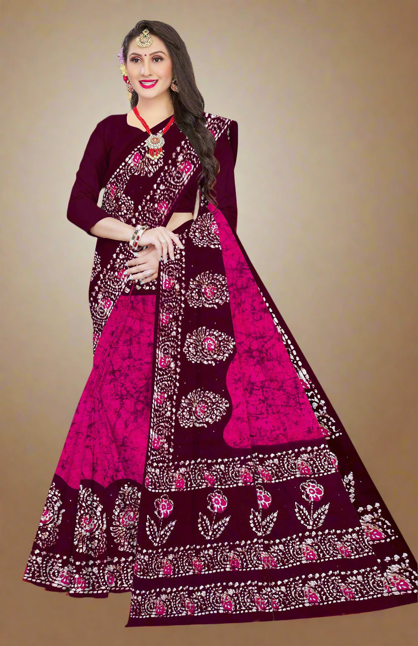 Combo Of Cotton Printed Sarees - Pack of 3