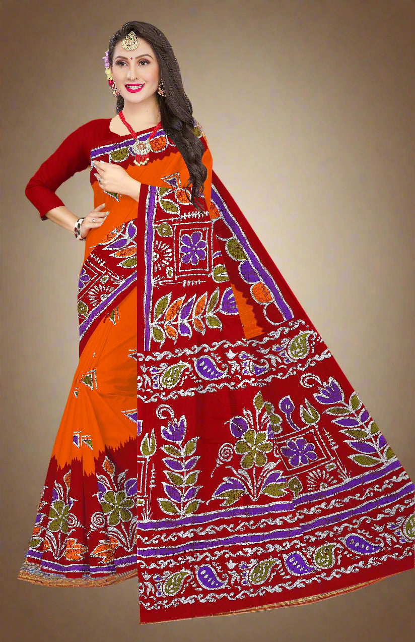 Combo Of Cotton Printed Sarees - Pack of 3