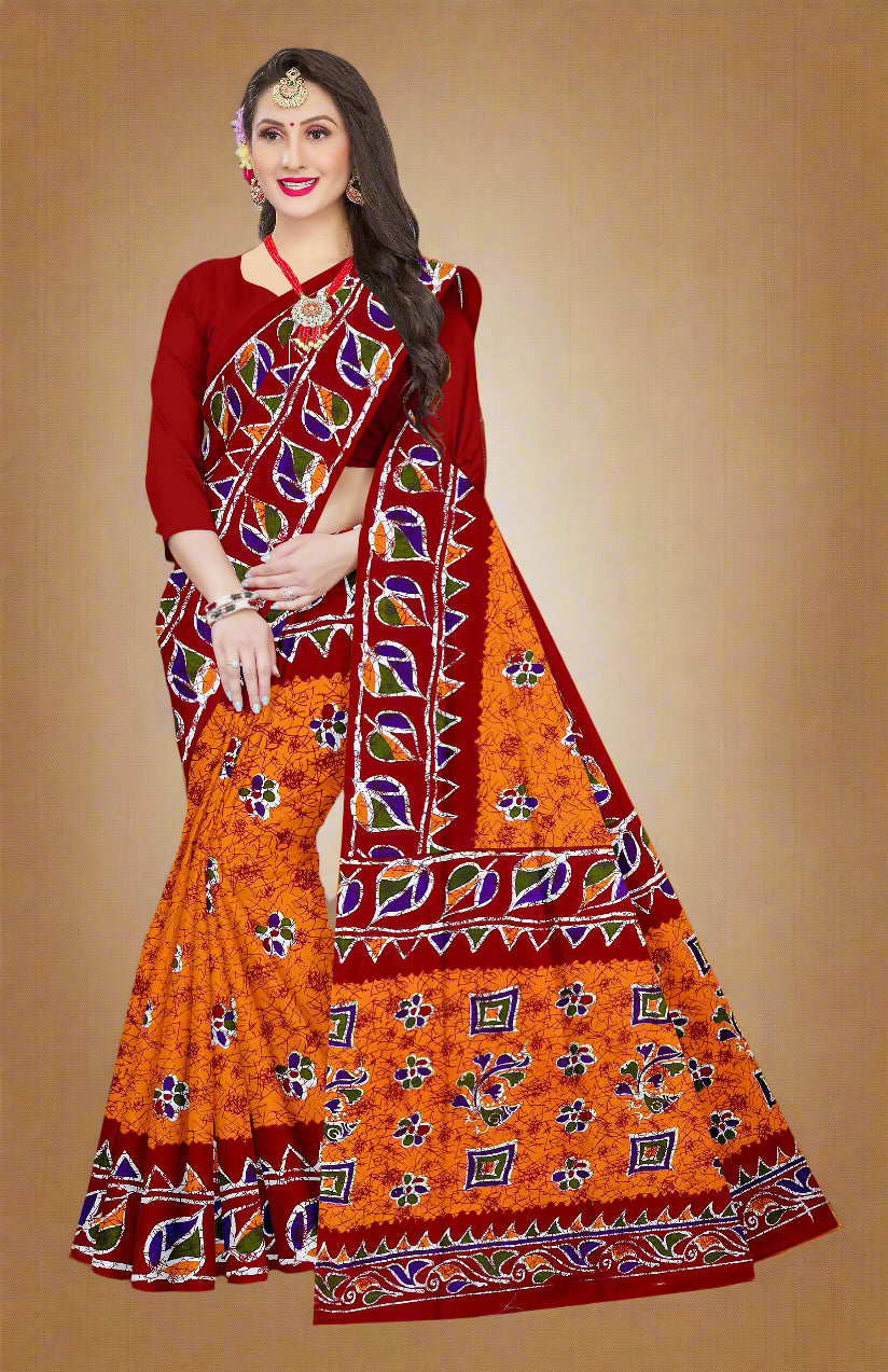 Combo Of Cotton Printed Sarees - Pack of 3