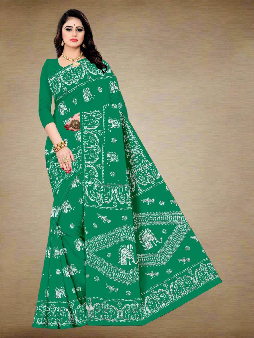 Combo Of Cotton Printed Sarees - Pack of 3