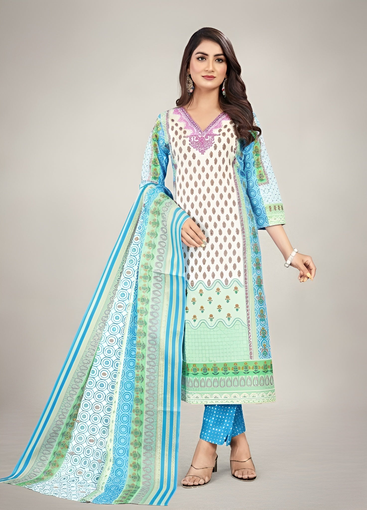 Kiara Cotton Printed Stitched Salwar Suit 2004