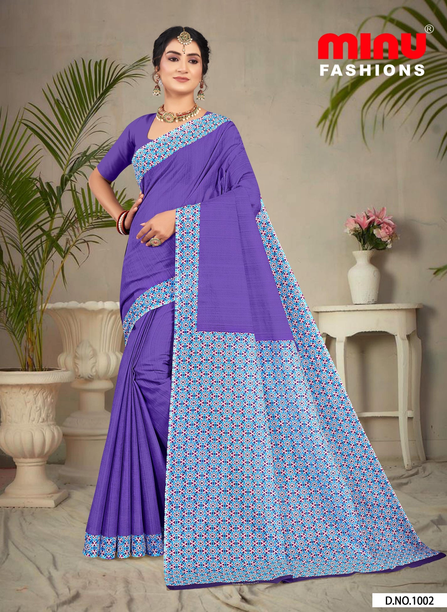Combo Of Cotton Printed Sarees - Pack of 2