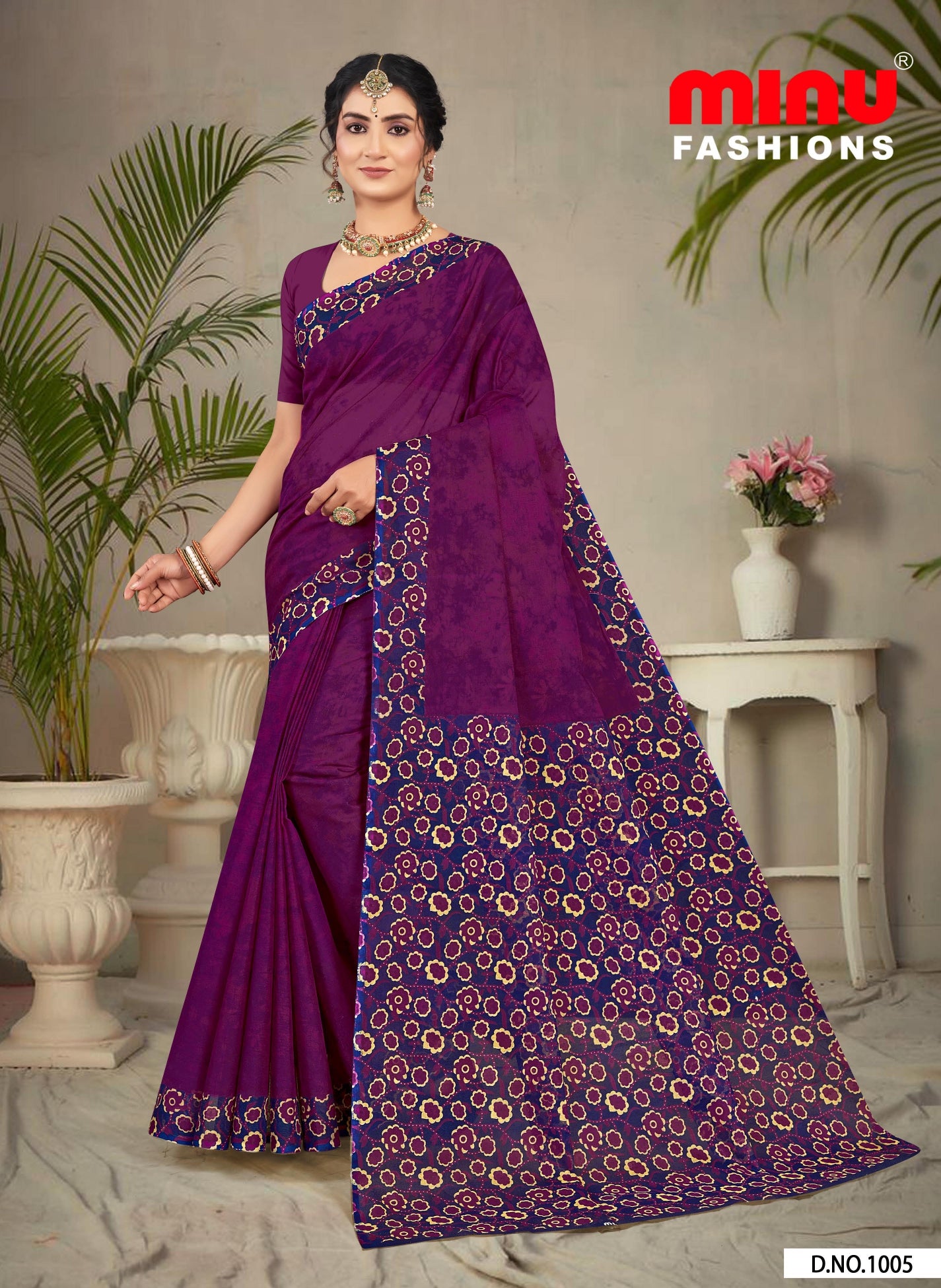 Combo Of Cotton Printed Sarees - Pack of 2