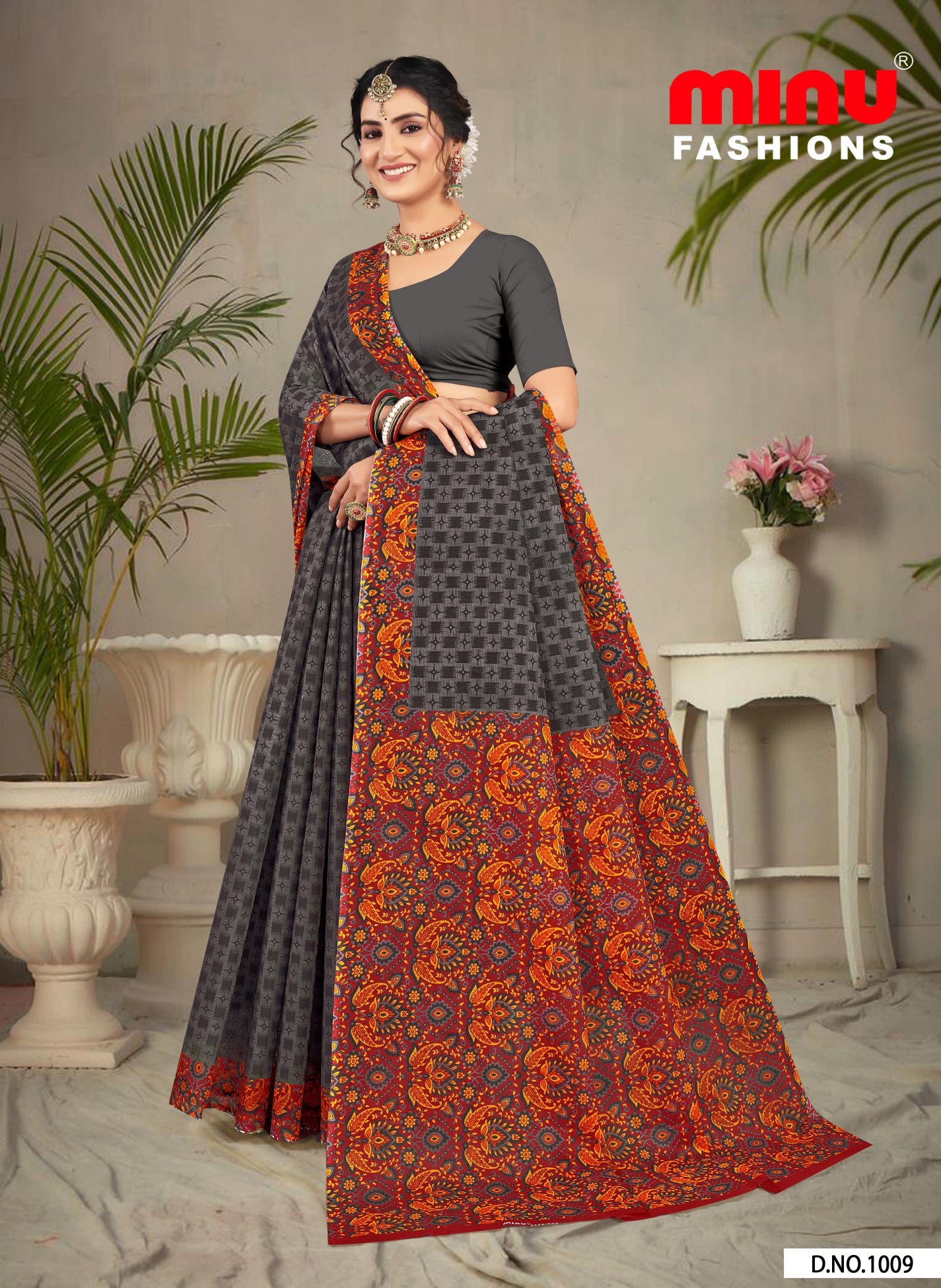 Combo Of Cotton Printed Sarees - Pack of 2