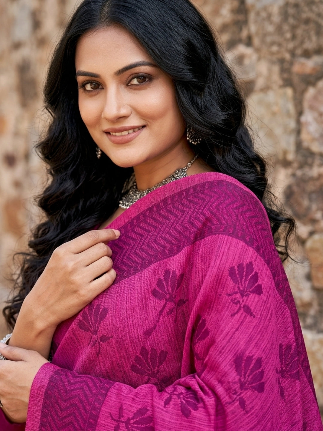 Malang 61 Pure Cotton Printed Daily Wear Saree – Pink