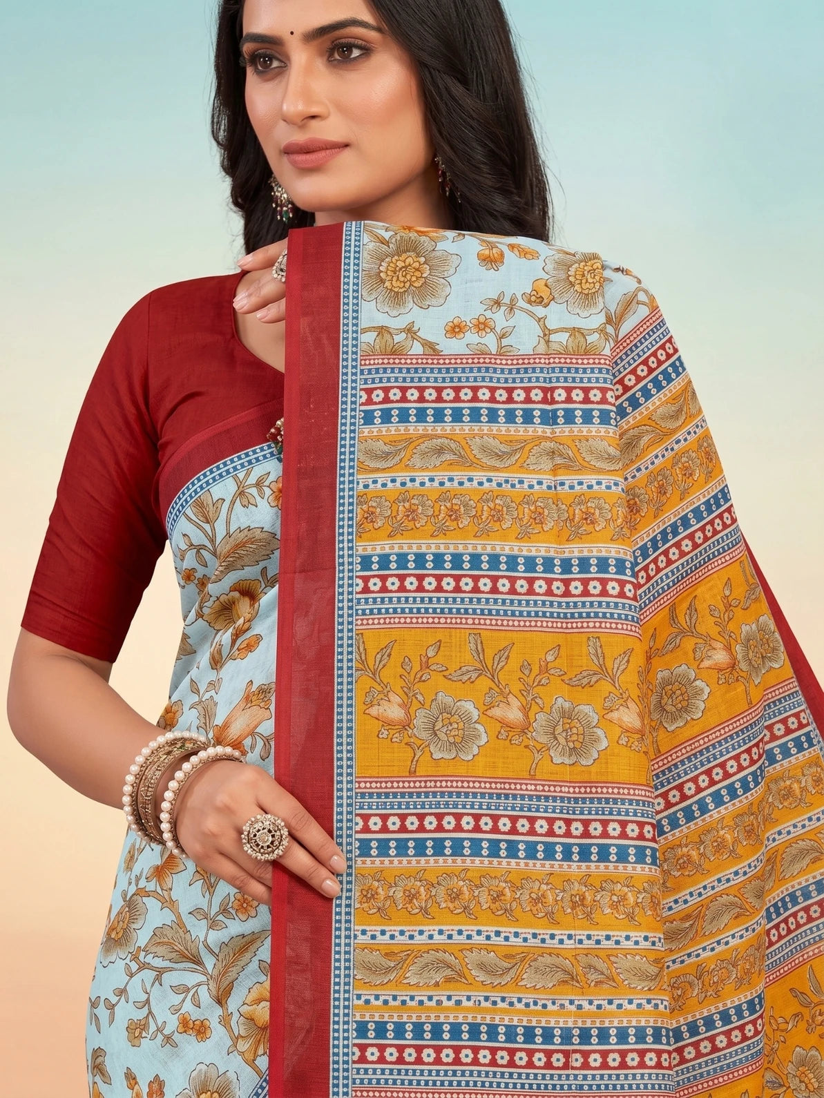 Minu Fashions Cotton Digital Printed Ambersariya
