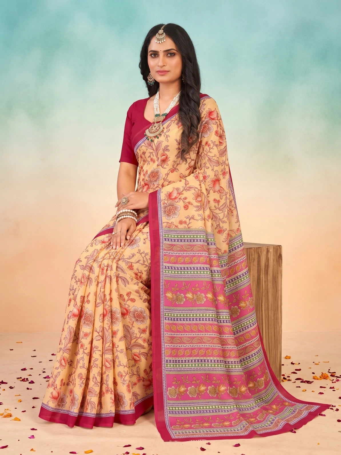 Minu Fashions Cotton Digital Printed Ambersariya