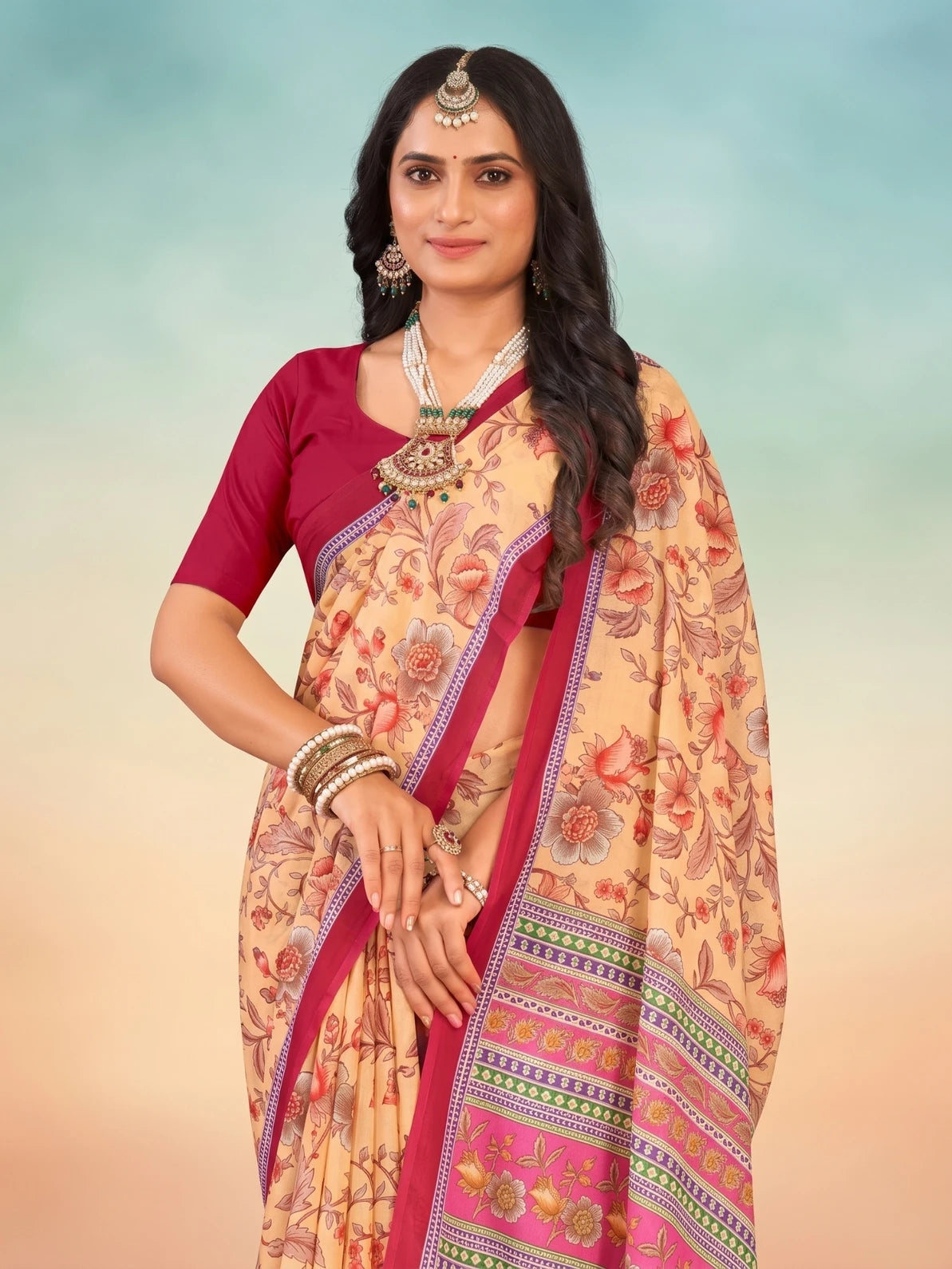 Minu Fashions Cotton Digital Printed Ambersariya