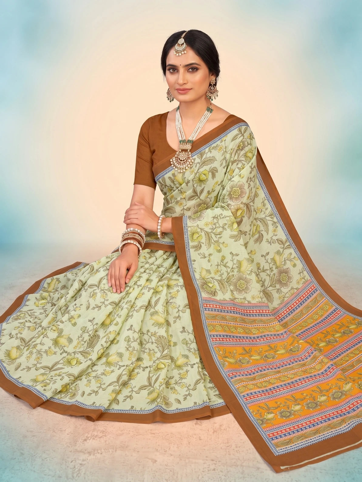 Minu Fashions Cotton Digital Printed Ambersariya