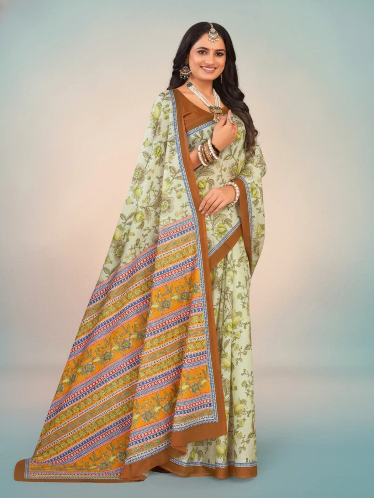 Minu Fashions Cotton Digital Printed Ambersariya