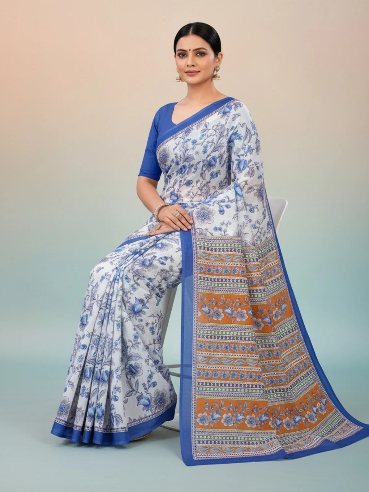 Minu Fashions Cotton Digital Printed Ambersariya