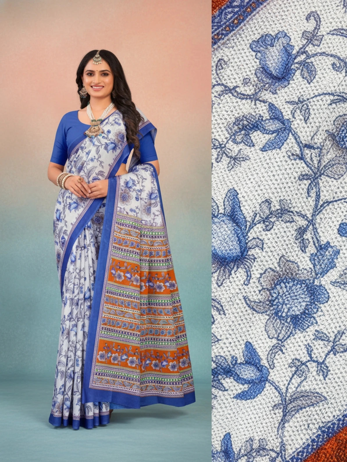 Minu Fashions Cotton Digital Printed Ambersariya