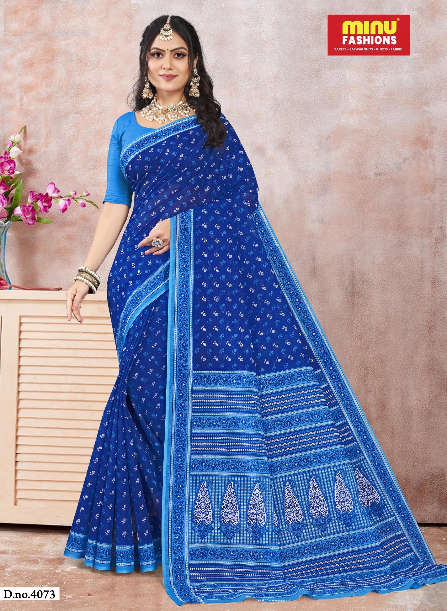 Combo Of Cotton Printed Sarees - Pack of 2