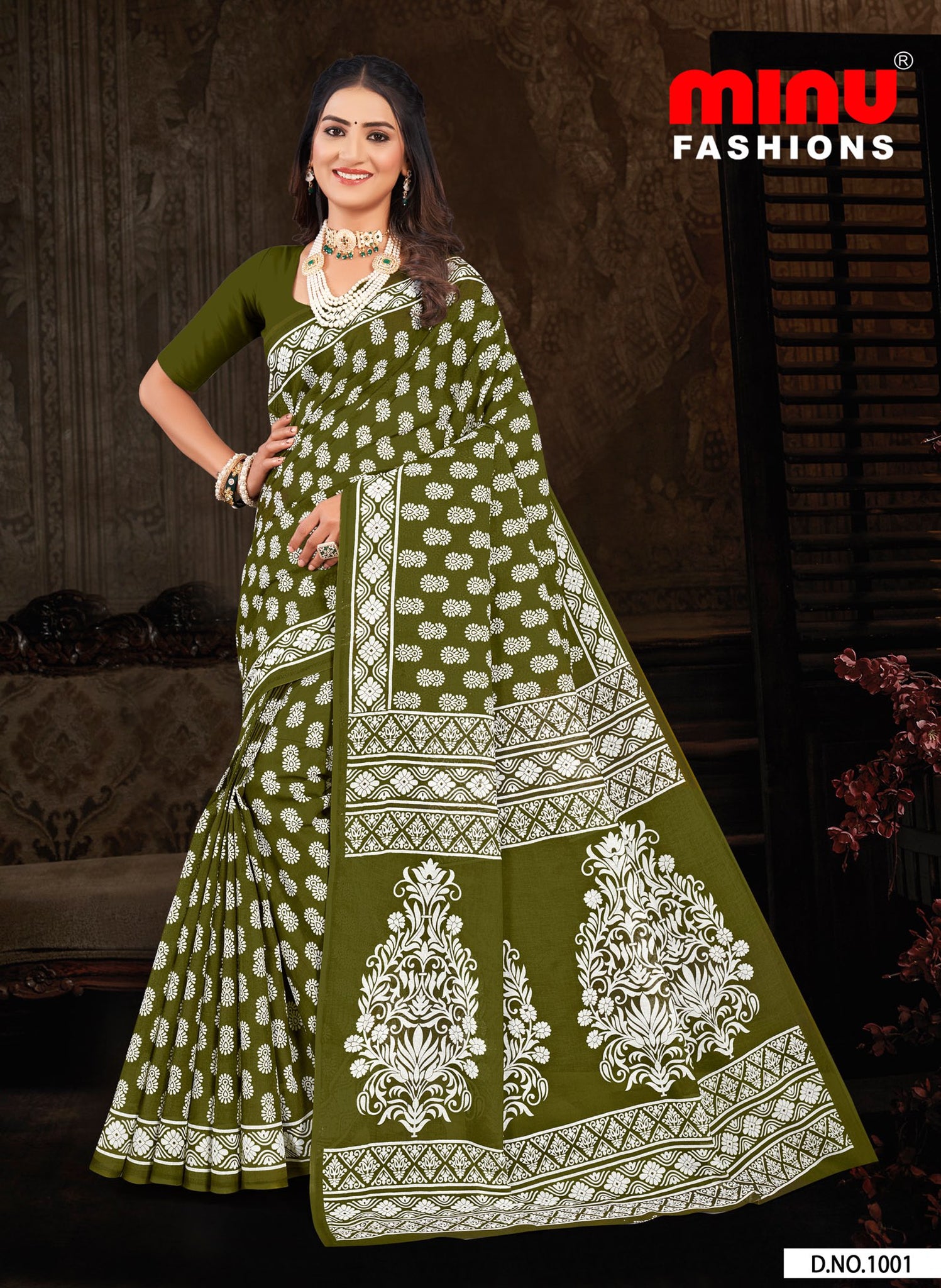 Saree Madhurima – cotton printed saree with bold ethnic prints