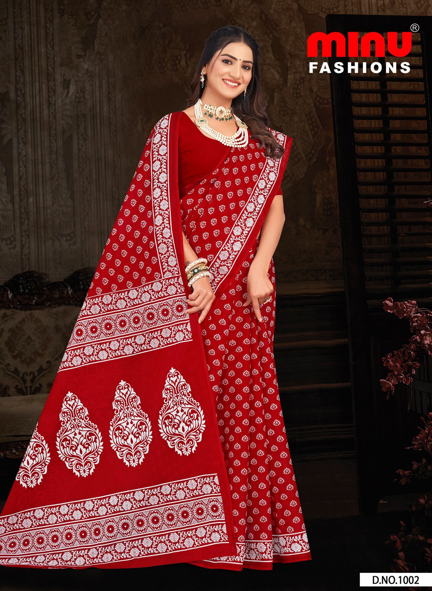 Saree Madhurima – cotton printed saree with bold ethnic prints