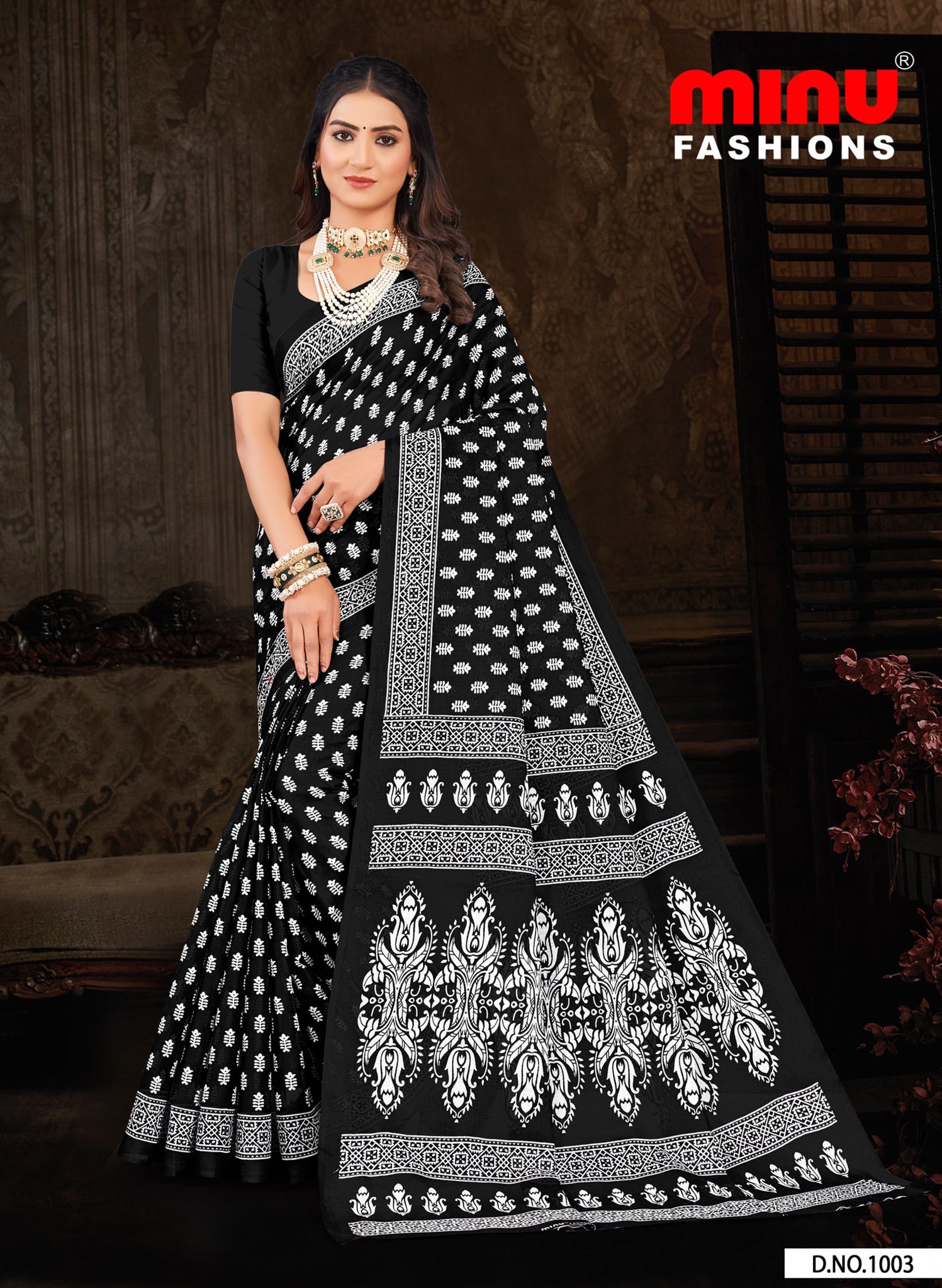 Saree Madhurima – cotton printed saree with bold ethnic prints