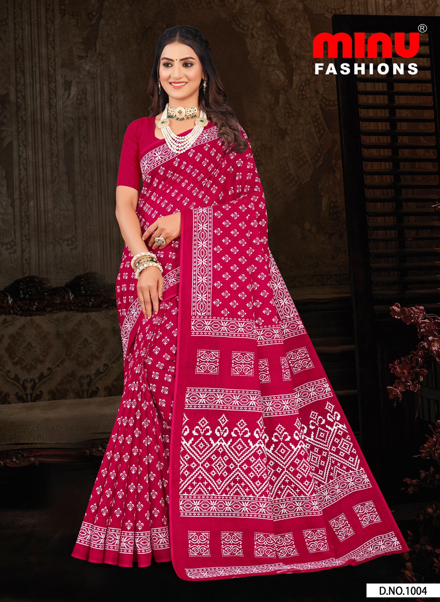Saree Madhurima – cotton printed saree with bold ethnic prints