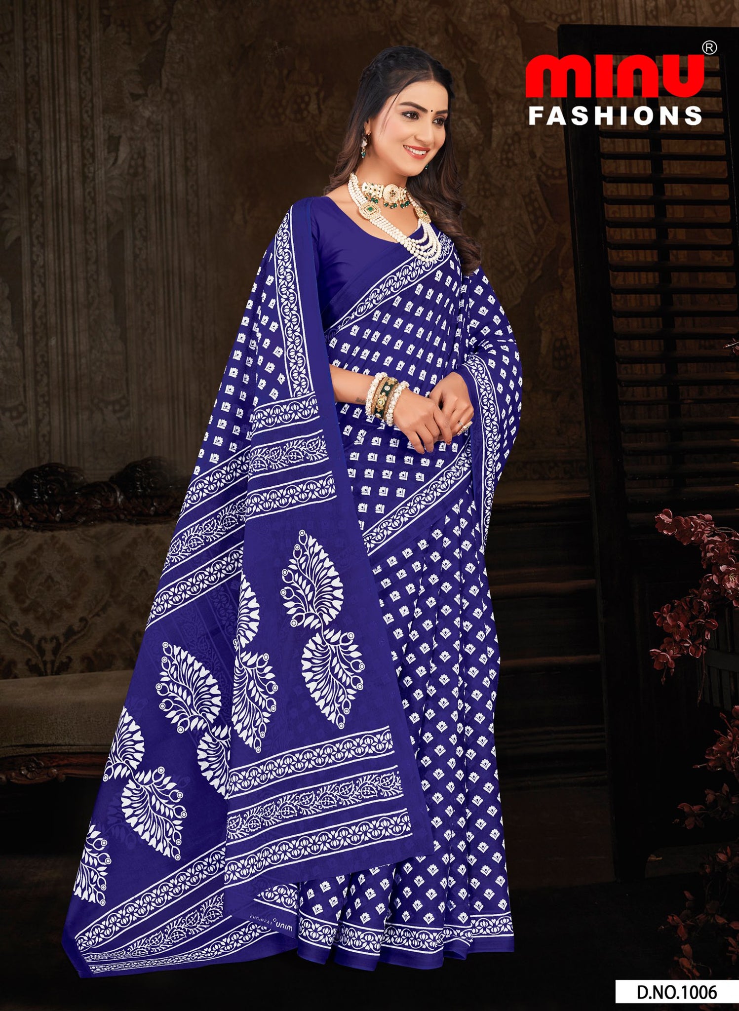 Saree Madhurima – cotton printed saree with bold ethnic prints