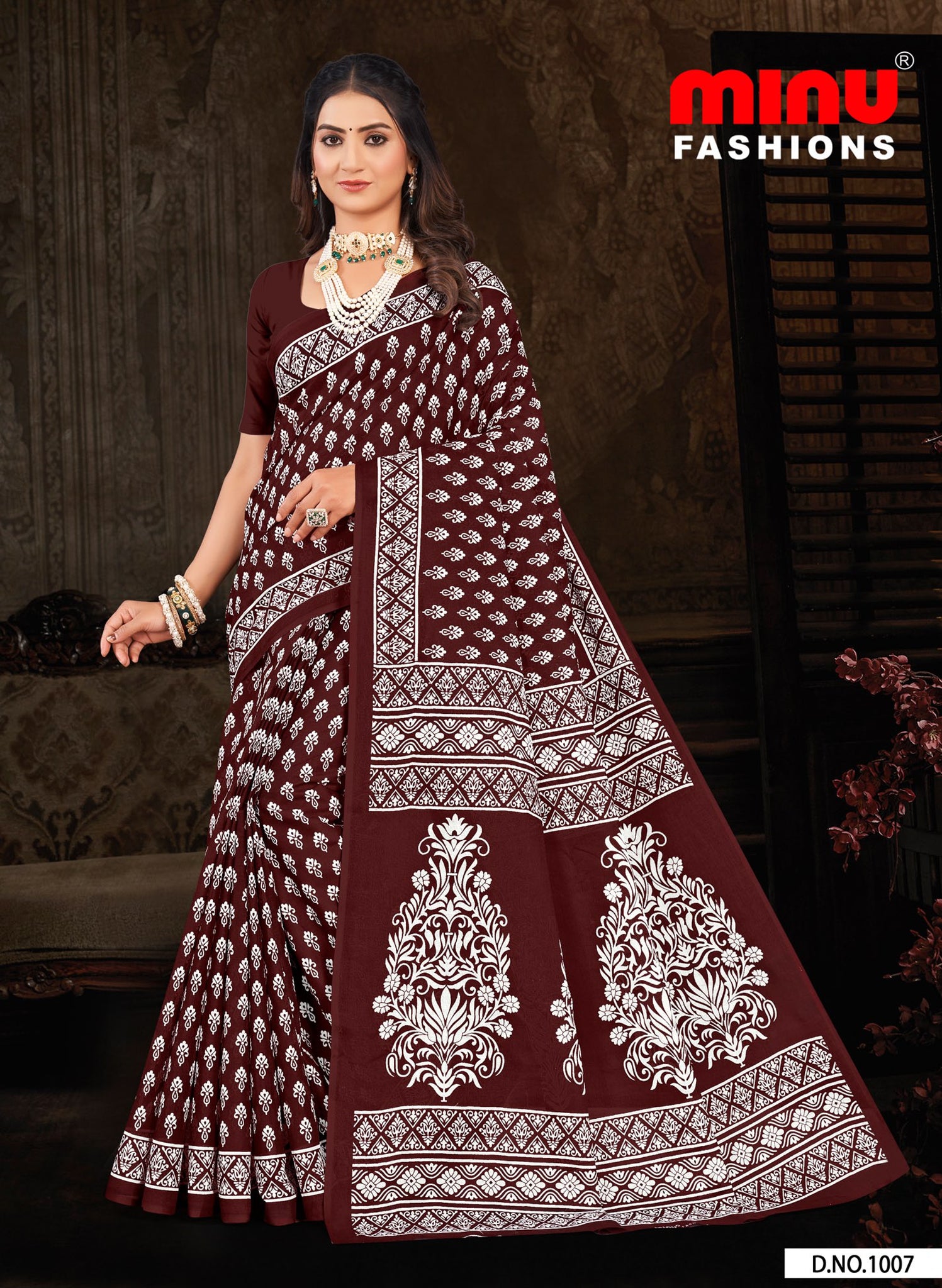 Saree Madhurima – cotton printed saree with bold ethnic prints