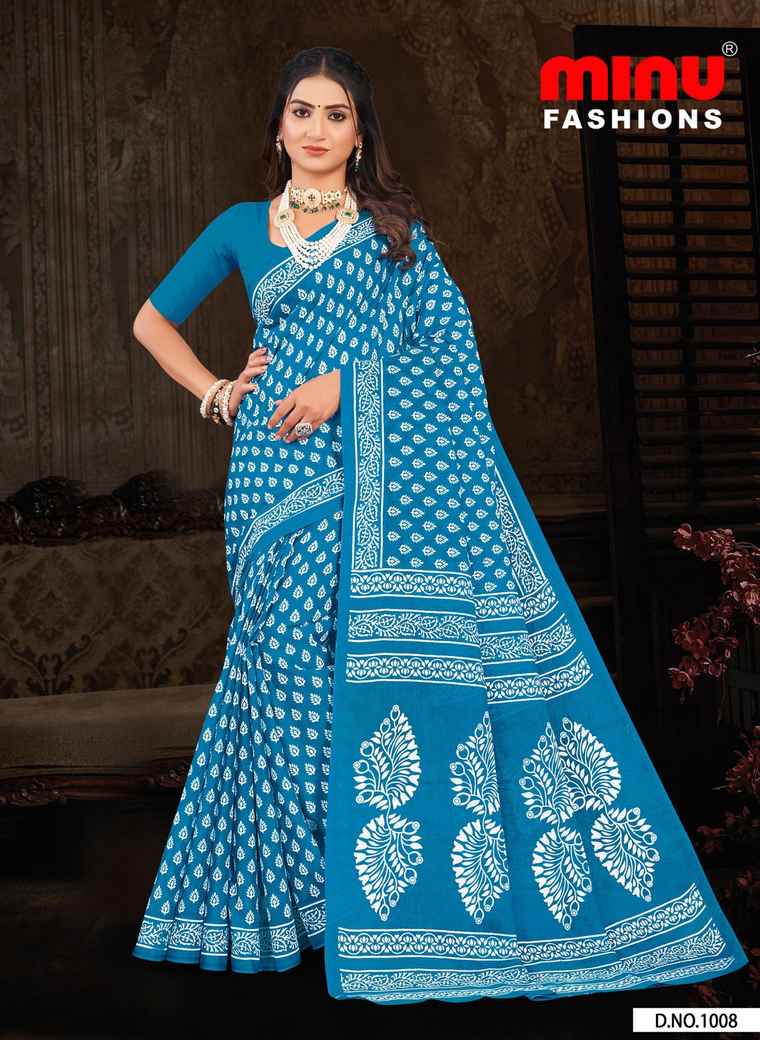 Saree Madhurima – cotton printed saree with bold ethnic prints