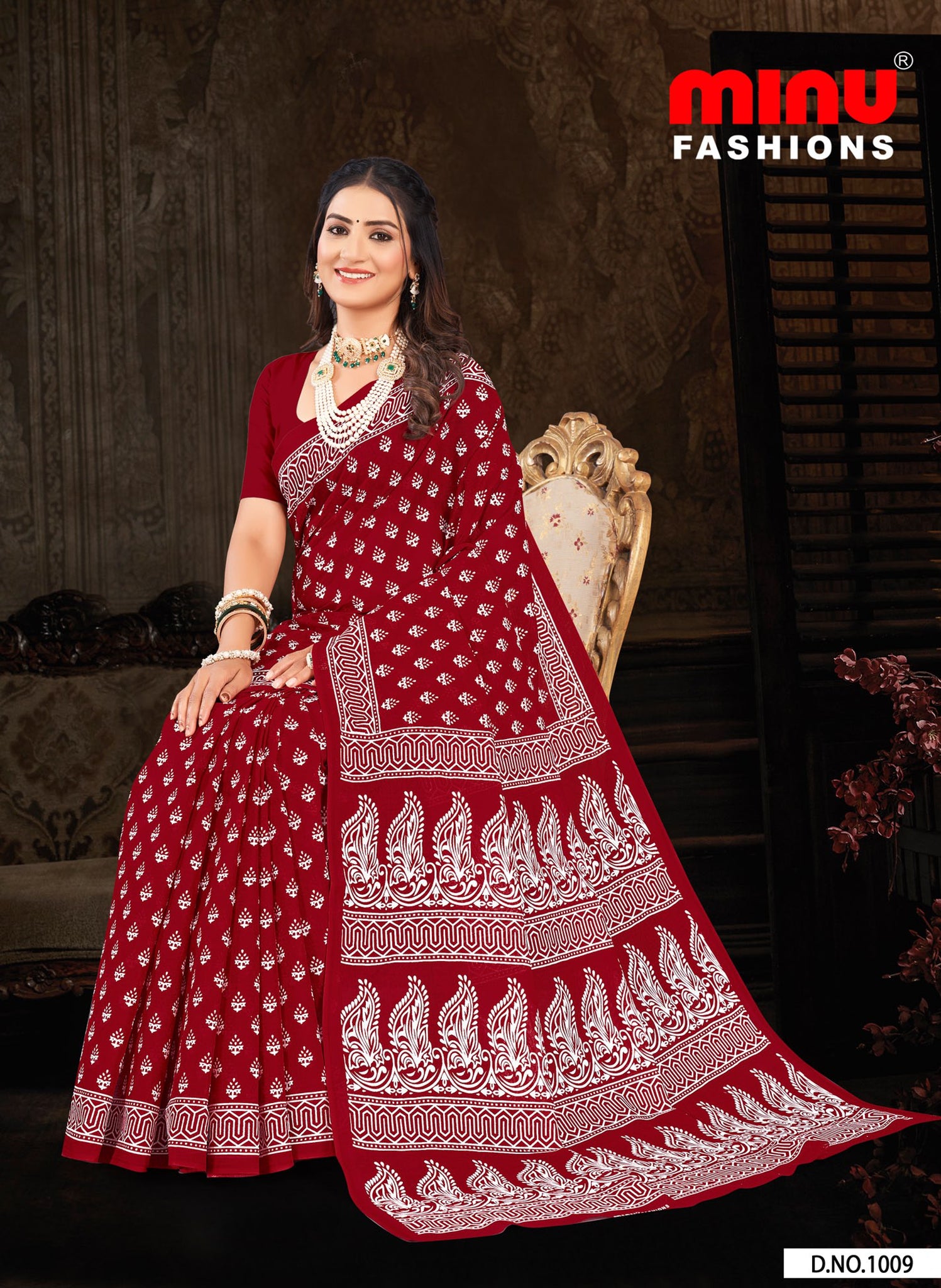 Saree Madhurima – cotton printed saree with bold ethnic prints