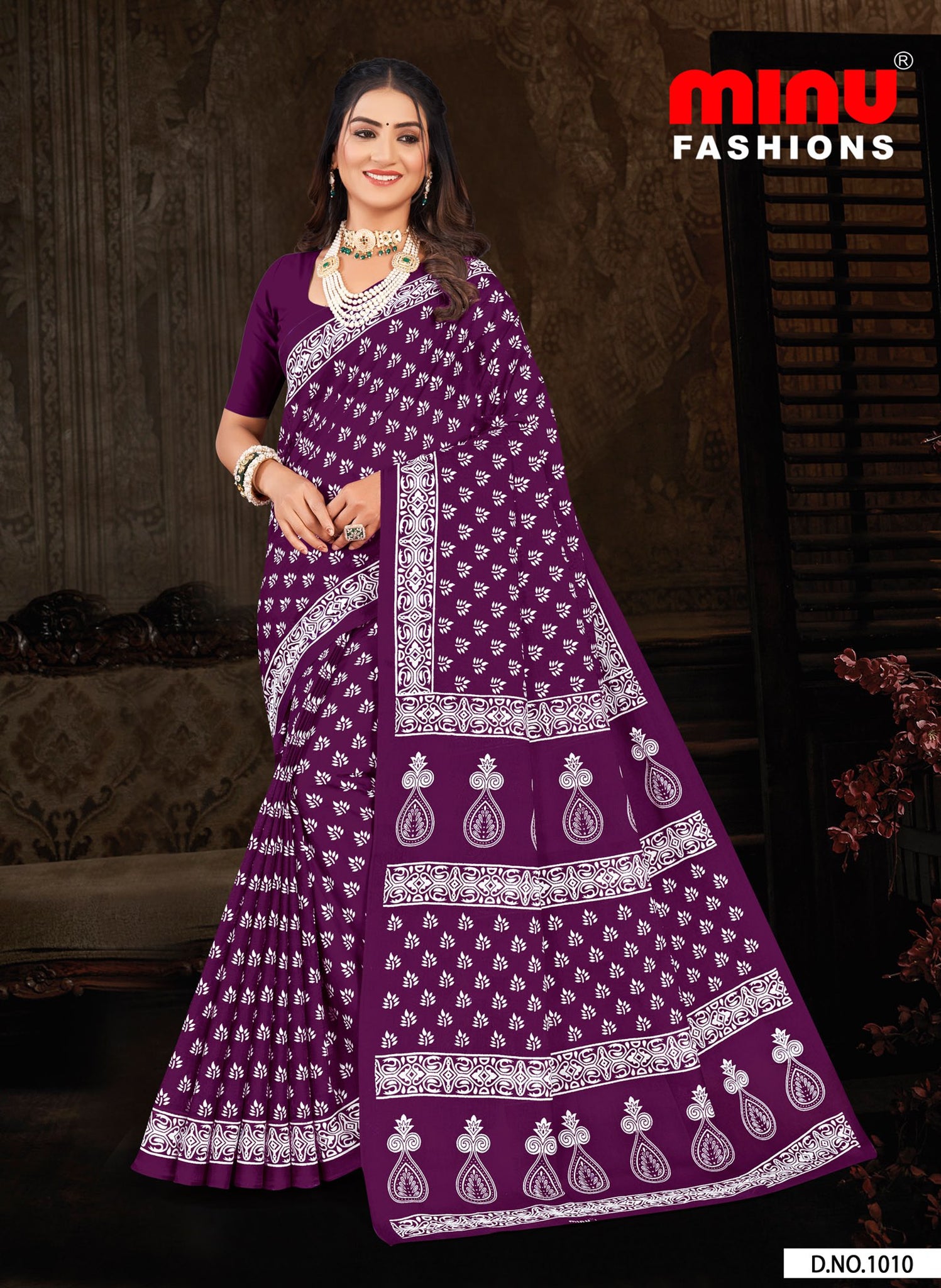 Saree Madhurima – cotton printed saree with bold ethnic prints