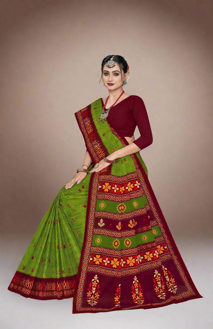 Combo Of Cotton Printed Sarees - Pack of 3