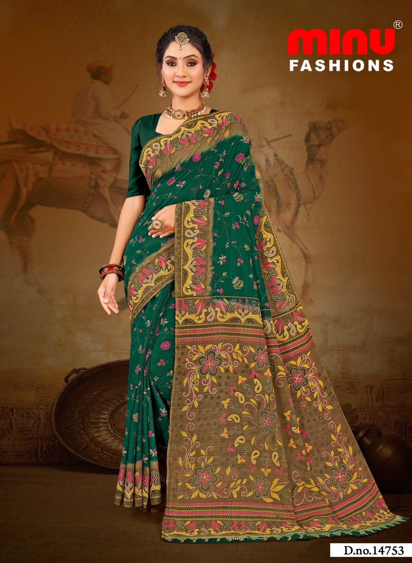 Minu Green Uditi Saree