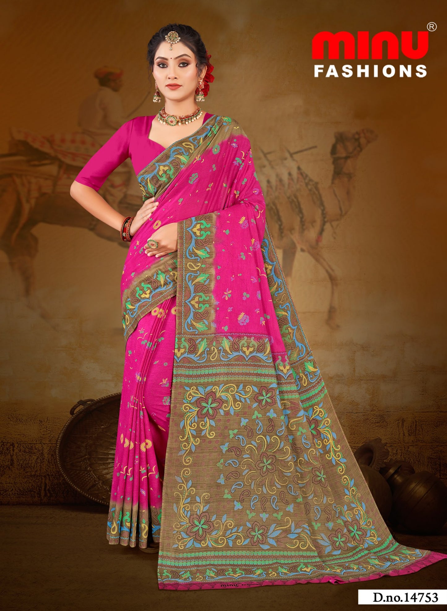Minu Pink Uditi Saree
