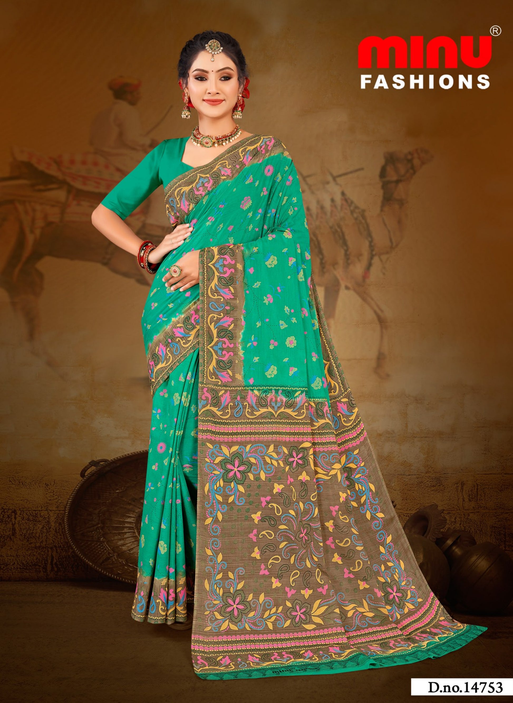 Minu Sea Green Uditi Saree