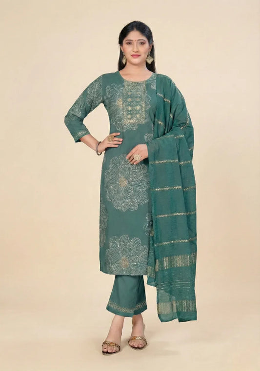 Naisha 2 Roman Linen Printed Stitched Salwar Suit 2002