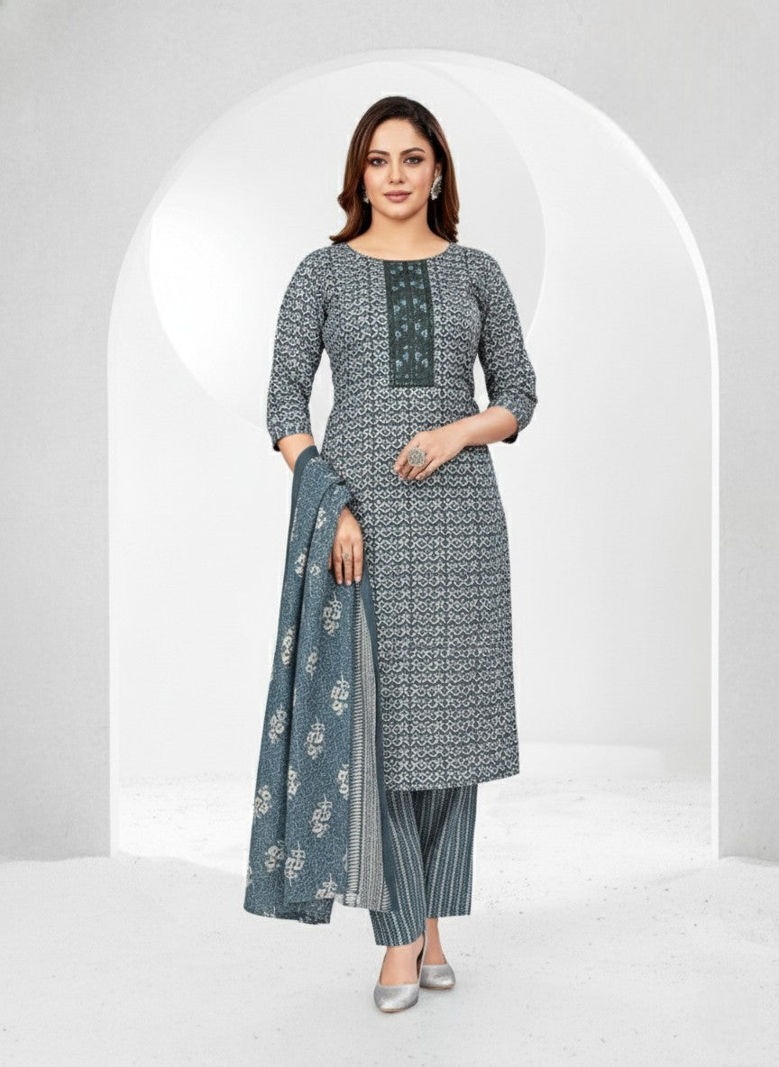 Olympics 2 Cotton Printed Stitched Salwar Suit 2004