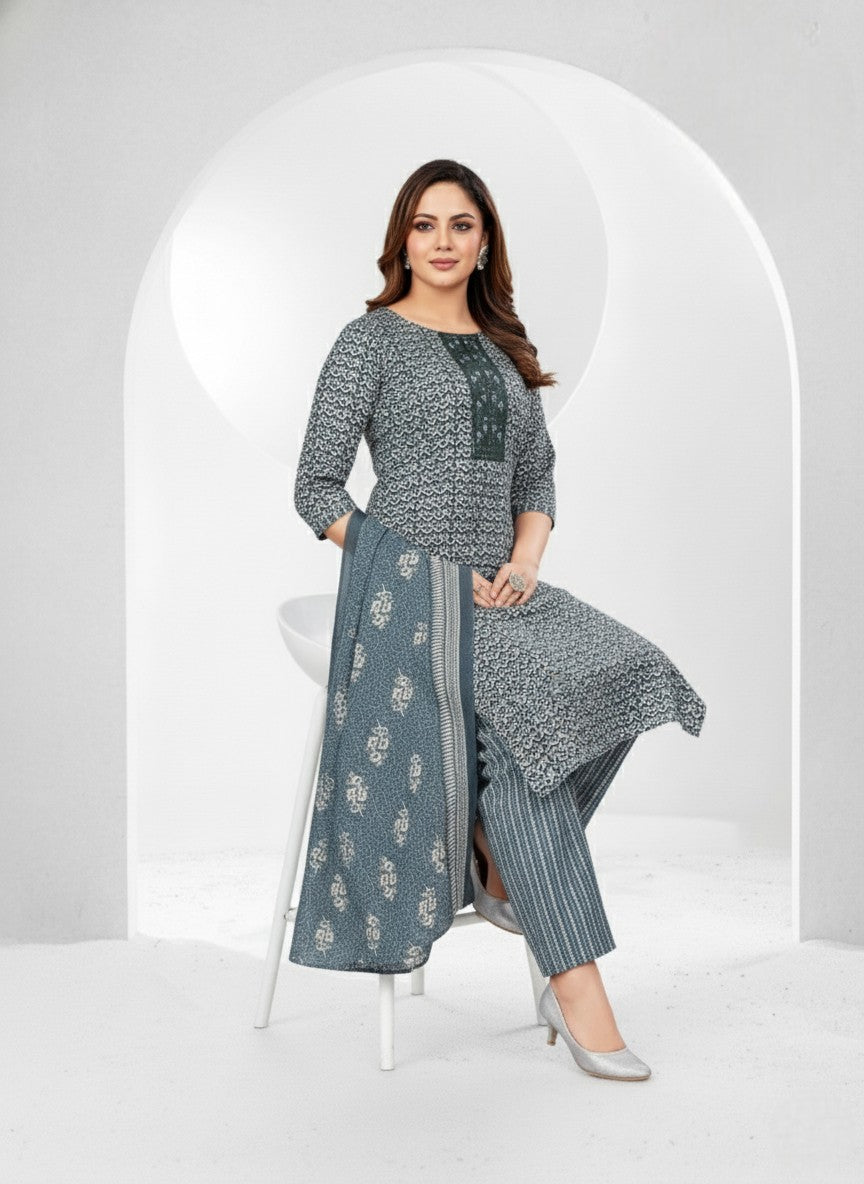 Olympics 2 Cotton Printed Stitched Salwar Suit 2004