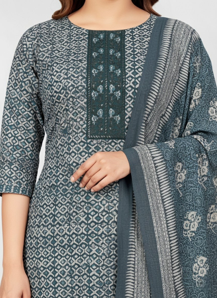 Olympics 2 Cotton Printed Stitched Salwar Suit 2004