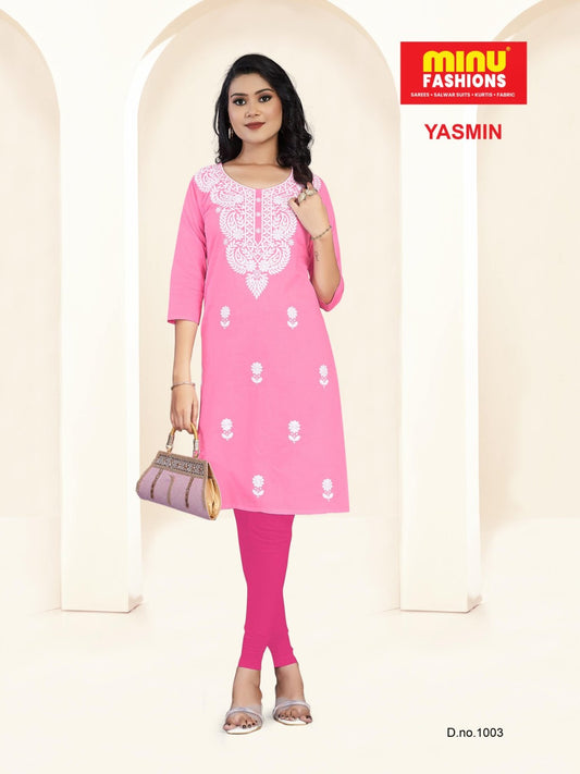 Yasmin Cotton Printed Kurti Pink
