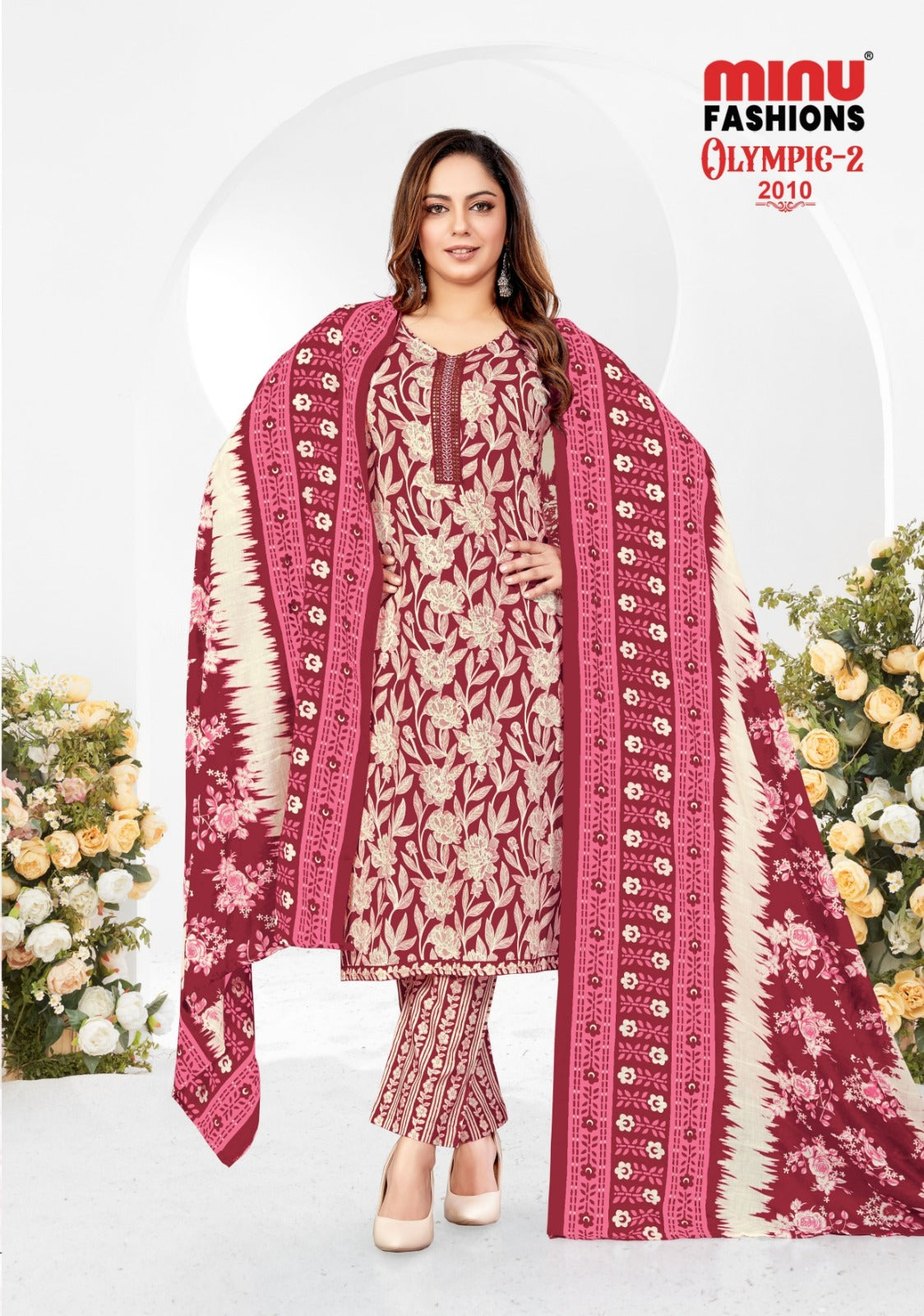 Olympics 2 Cotton Printed Stitched Salwar Suit 2010