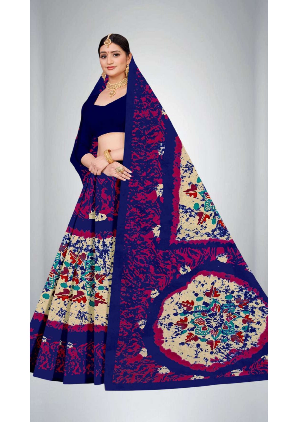Premium Cotton High Count Saree in Purple